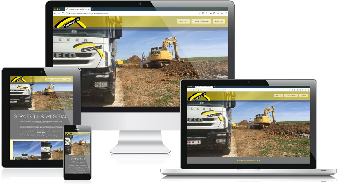 Erdbau-Lohninger-Website-1080 responsive Website der Lohninger GmbH