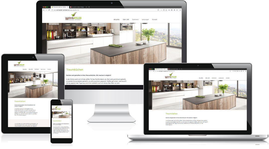 wohnatelier-website-1080px responsive Website von Wohnstudio Spitzbart