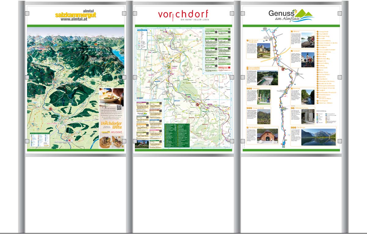 Wanderschilder_1200 Infoschild für Wanderer in Vorchdorf