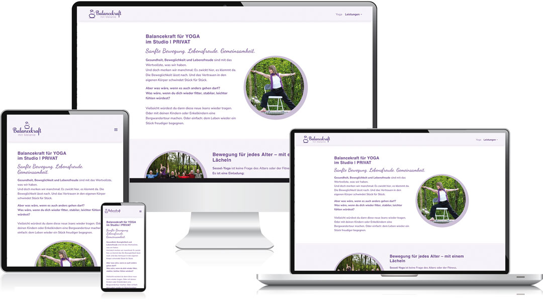 responsive Website von balancekraft mit Melanie Humer